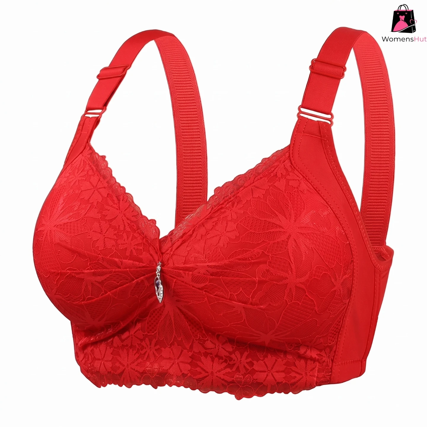 China Round Shape Diamond Bra – ❤️Red - Image 2